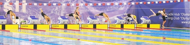 Знак пливачког клуба "Olymp", организатора такмичења и линк на њихову званичну страницу