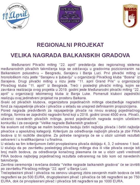 Пропозиције новчаних хаграда "Велике награде балканскин градова"