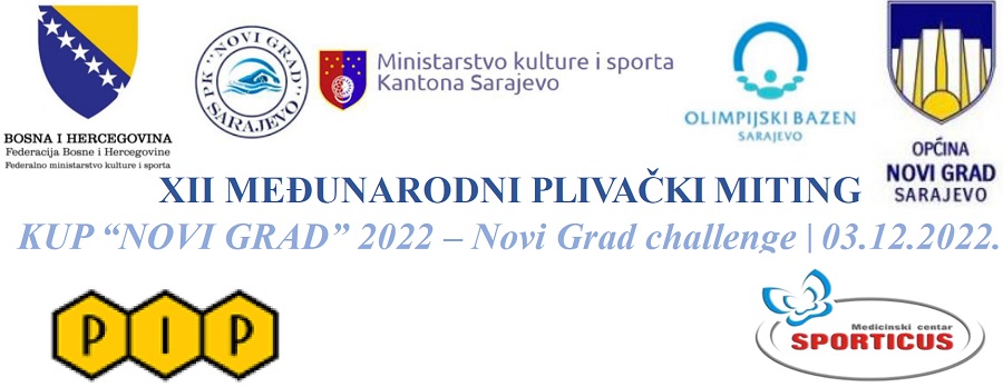 Najava plivačkog mitinga 12. Kup "Novi Grad", Sarajevo, 03.12.2022.godine